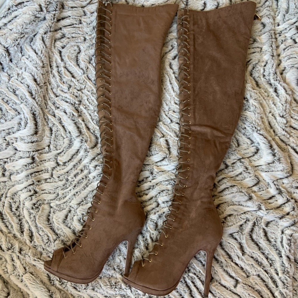 Taupe Suede Boots